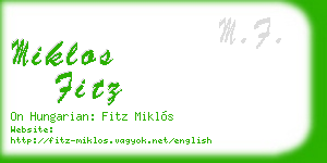 miklos fitz business card